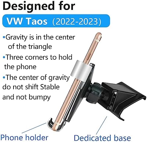 Innovative VW Taos Car Phone Holder 2022-2024 – Premium Air Vent Mount for Secure Smartphone Access & Navigation – 360° Rotating Cradle for Enhanced Compatibility & Safety – Stylish Auto Interior Accessory for Hands-Free Driving & Music Control