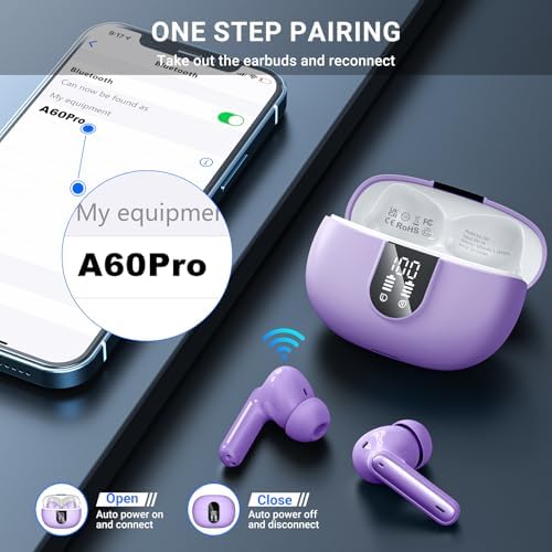 Elevate Your Audio Experience with Aoslen Wireless Earbuds – 2024 Hi-Fi Stereo Headphones Featuring 4 ENC Noise-Canceling Microphones, 42-Hour Playtime & Bluetooth 5.3 Connectivity – Perfect for Android & i OS Users, Sleek Design with LED Power Display for Ultimate Convenience