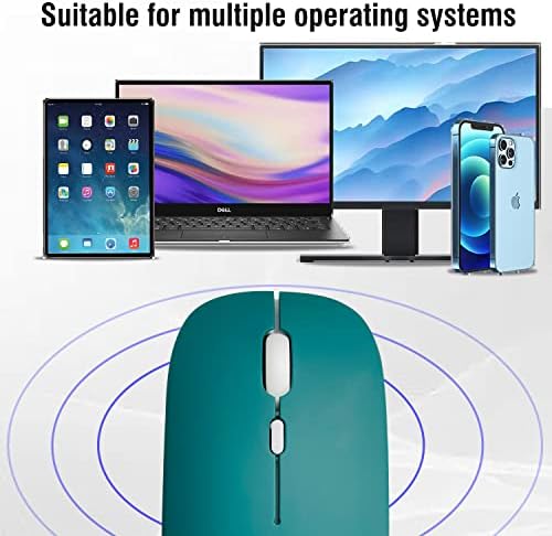Ultimate Wireless Bluetooth Mouse for i Pad, Mac Book Pro, Air, and PCs – Rechargeable Silent Design for Productivity on the Go – Portable Slim Dual Mode Mouse with LED Indicators and Universal Compatibility