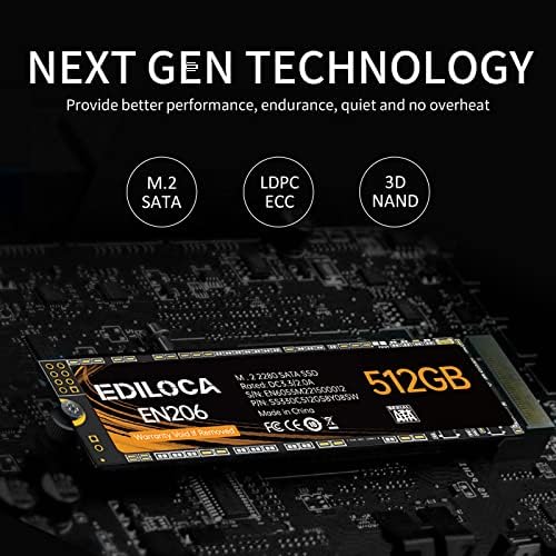 Upgrade Your System with the EN206 512 GB M.2 SSD – High-Speed 3 D NAND TLC Technology for Ultrabooks and Mini PCs, Blazing Fast Read/Write Speeds of 550/460 MB/s, Enhanced Compatibility for Seamless Performance and Efficiency