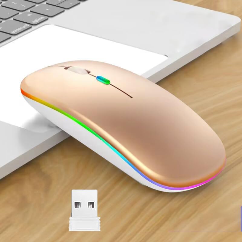 Seamless Productivity with 3 Pack Rosy Glow Red Wireless Bluetooth Mouse – Rechargeable, Silent, and Slim Dual Mode Mice for Laptop, Desktop, i Pad, and Mac – Perfect for On-the-Go Professionals and Students