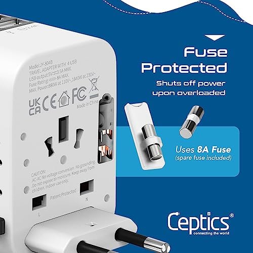 Ultimate Compact Travel Power Adapter for UK & Ireland – Dual USB & USB-C Fast Charger with 3.1 A Output – Type G Plug Converter for Seamless Global Connectivity in Hong Kong, England, Dubai, and Saudi Arabia – Safe, Efficient Design for Smart Travelers