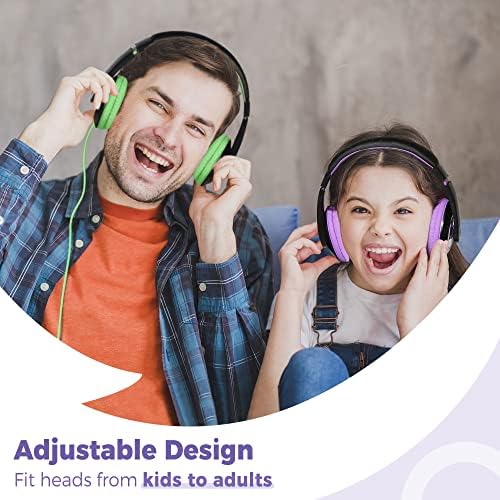 Rockpapa Kids Over-Ear Headphones – Lightweight Wired Audio Gear for School, Travel, and Home – Stylish White and Blue Design for Boys and Girls – Immersive Sound Quality with Adjustable Comfort and Durable Build for Young Audiophiles