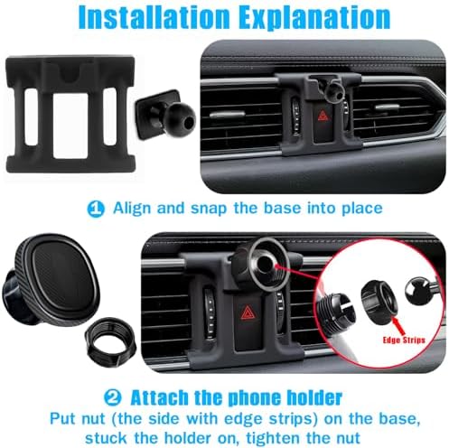 Mazda CX-5 Magnetic Phone Holder (2017-2024) – Premium Air Vent Mount for i Phone 16/15/14/13/12 Pro Max & All Smartphones – Effortless Installation, Optimal Compatibility, and Enhanced Safety for Hands-Free Navigation