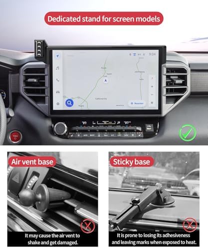 Wireless Charging car Phone Holder for Toyota Tundra 2022-2025/Sequoia 2023-2025 Accessories 14 inch Screen Fixed Clip,360° Rotation car Phone Mount Compatible with MagSafe – Enhanced Compatibility and Speed