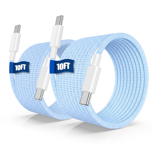 iPhone 16 15 USB C Charger Cable 10ft, Long Fast Charge Type C to C Charging Cord Wire for Apple iPhone 16 Pro Max/16 Pro/15 Plus/15 Pro Max,iPad Pro 12.9/11 inch/Mini/Air 5/4th,MacBook,Samsung-Black – Enhanced Compatibility and Speed