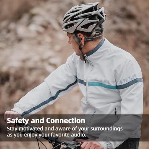 Revolutionize Your Workout with Waterproof Bone Conduction Headphones – Bluetooth 5.3 Open-Ear Sports Earbuds for Active Lifestyles – 10-Hour Battery Life and Built-in Microphone for Seamless Communication – Lightweight Ergonomic Design Perfect for Running, Cycling, and Gym Activities – Stay Alert and Enjoy Premium Sound Quality While Staying Connected