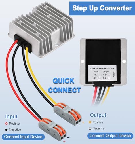 High-Performance 48 V to 12 V DC-DC Step Down Converter by Eagwell – 120 W Power Supply with Built-in Fuse for Maximum Safety – Perfect for Golf Carts, Scooters, RVs, and Marine Use – Reliable Voltage Reduction for Enhanced Device Efficiency and Versatility