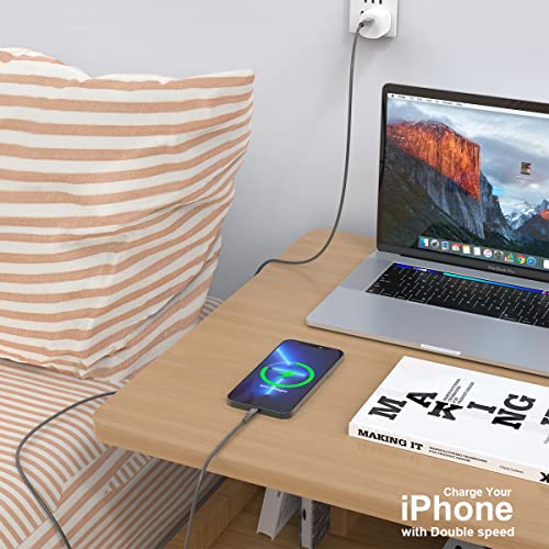 Durable MTAKYI 6.6 Ft Metal Braided i Phone Charger Cable – MFi Certified Lightning USB Cord for Fast Charging & Data Syncing, Chew-Proof Design Perfect for i Phone Models 13/12/11/X/Max/8/7/Plus & i Pads – 2 Pack for Unmatched Performance and Reliability