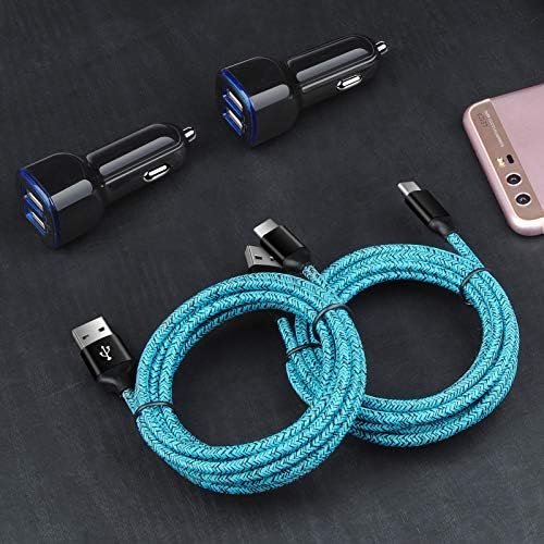 Rapid Charge Dual USB Car Charger with Fast Type C Cable – Universal Fit for Samsung Galaxy S20, Moto G Power & More – Compact, Safety-Enhanced Design for Efficient On-the-Go Charging, Perfect for Busy Lifestyles