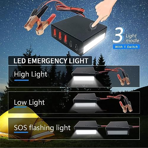 12 V 24 V USB USB-C DC Buck Charger Adapter with Battery Clip – 5 V 12 A 60 W Multi-Port Power Solution for Ultimate Device Compatibility and Fast Charging Efficiency