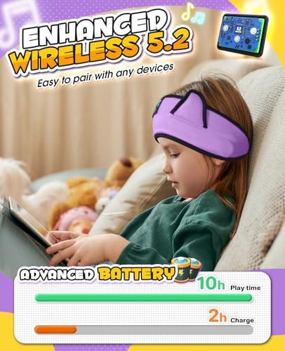 Premium Safe Listening Kids Headphones – Versatile Bluetooth & Wired Connectivity – Ultra-Comfort Stretchy Headband for Secure Fit – Travel-Friendly Audio Gear for Toddlers and Babies – Exceptional Device Compatibility – Lightweight, Durable Design for Everyday Adventures