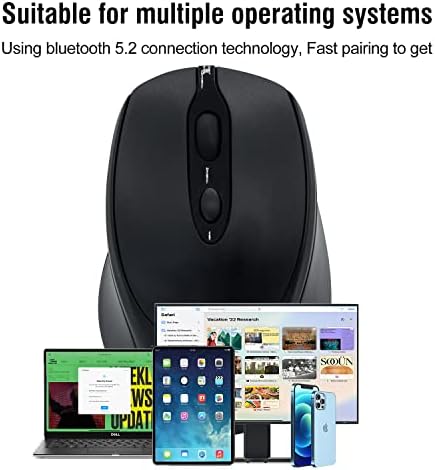 Sleek Silent Rechargeable Wireless Mouse – Ergonomic Light Green Design for Laptop, i Pad, Mac Book, Surface Pro, and More – Perfect for Travel and Everyday Use with Dual Mode Bluetooth Compatibility