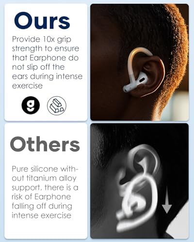 Gcioii Enhanced Comfort Memory Titanium Alloy Ear Hooks for Air Pods Pro Series – Anti-Slip Sports Accessory with Secure Anti-Lost Lanyard, Perfect Fit for Active Lifestyles (White) – Ultimate Earbud Stability and Performance
