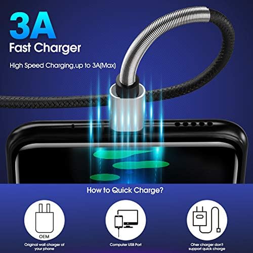 Cyven Premium 3 ft USB Type C Cable Duo Pack – Fast Charge & Data Transfer Cord, Durable TPE Construction, Compatible with Samsung Galaxy A Series, LG V Series, and More – Stylish Pink Design for Enhanced Performance and Versatility