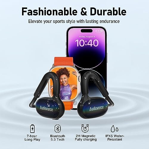 Revolutionize Your Workout with Open Comfy CF201 Bluetooth Headphones – Lightweight Open-Ear Design for Ultimate Ambient Awareness and Premium Sound – Perfect Wireless Earbuds for Running, Gym, and Outdoor Adventures – Sleek White Aesthetic for Style and Safety