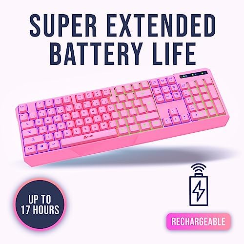 KLIM Chroma RGB Wireless Gaming Keyboard – Ultimate Performance with Long-Lasting Rechargeable Battery, Quick Typing & Water-Resistant Design for PC, PS5, PS4 & Mac – Elevate Your Gameplay with Stunning Backlighting & Enhanced Compatibility