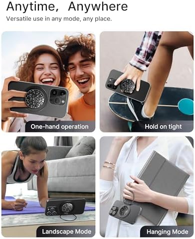 Glamour Pearl Magnetic Phone Grip Holder with Adjustable Kickstand – Ultimate Versatile Smartphone Accessory for i Phone, Android & Kindle – Secure Hands-Free Viewing & Stylish Design – Includes Magnetic Adapter for Effortless Compatibility and Enhanced Usability