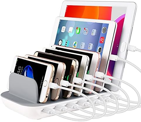 Ultimate 7-Port USB Charging Hub with Integrated Short Cables – High-Speed Power Station for Seamless Charging of Phones, Tablets, and Smartwatches – Streamlined Desktop Organizer for Enhanced Efficiency and Space-Saving Solutions