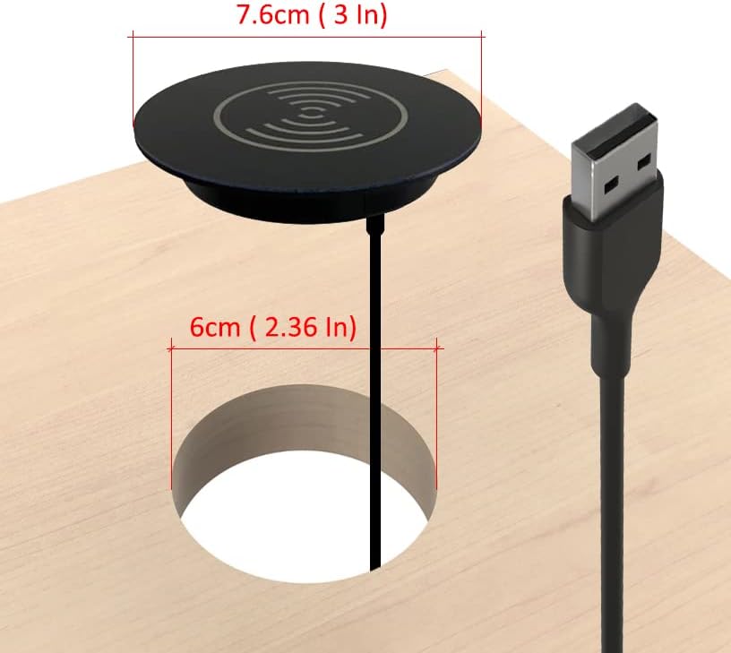 Elevate Your Workspace with the Ultimate 10 W Fast Wireless Charger – Universal Desktop Power Hub for All Smartphones, Featuring USB Connectivity and Superior Safety Mechanisms for Rapid Device Charging and Stylish Organization