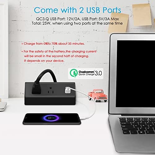 CCCEI Professional Desk Power Strip with 18 W USB-C Fast Charging, 800 J Surge Protection, and 6 FT Clamp-Mount Flexibility for Enhanced Workspace Efficiency – Ultimate Desktop Outlet Solution for Home and Office Use