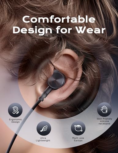 apt X-HD Wireless Bluetooth Earbuds with CVC 8.0 Noise Cancellation | 30-Hour Playtime Magnetic Neckband Design | IPX7 Sweatproof Sports Headphones for Ultimate Audio Experience | Perfect for Music & Active Lifestyles