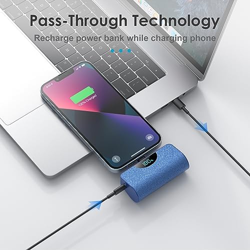 Ultra-Compact 5200 m Ah Power Bank for i Phone – 20 W PD Fast Charging Mini Portable Charger for i Phone 14 Pro Max/14/13/12/11/XR/X/8/7/6/SE – Lightweight Battery Pack with Intelligent Charging Technology for On-the-Go Power