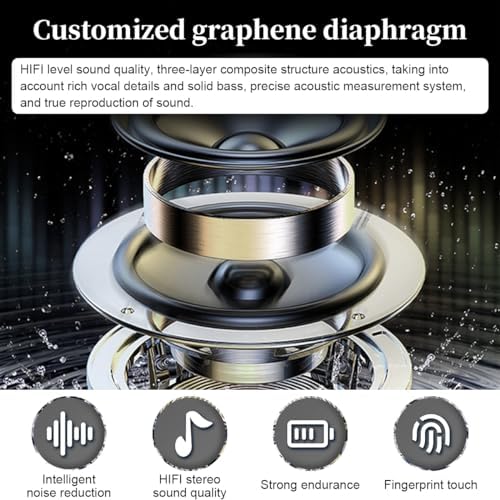 Ultra-Compact Bluetooth 5.3 Earbuds with IPX5 Waterproof Design – Lightweight In-Ear Headphones Featuring Built-in Microphone for Crystal-Clear Calls, Immersive Premium Sound, and Extended Connectivity Range – Includes Portable Charging Case for Ultimate Convenience in Black