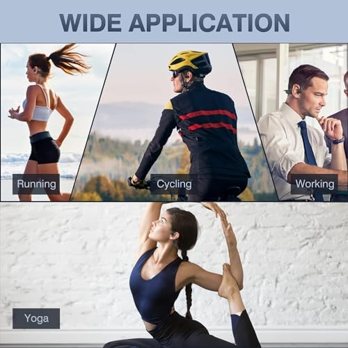 Revolutionary Open-Ear Bone Conduction Headphones – Ultra-Lightweight Bluetooth 5.3 Sport Earbuds for Active Enthusiasts, 10 Hours of Playtime, Waterproof & Sweatproof for Running, Cycling, and Hiking – Built-in Mic for Effortless Hands-Free Calling – Stylish Gray Design