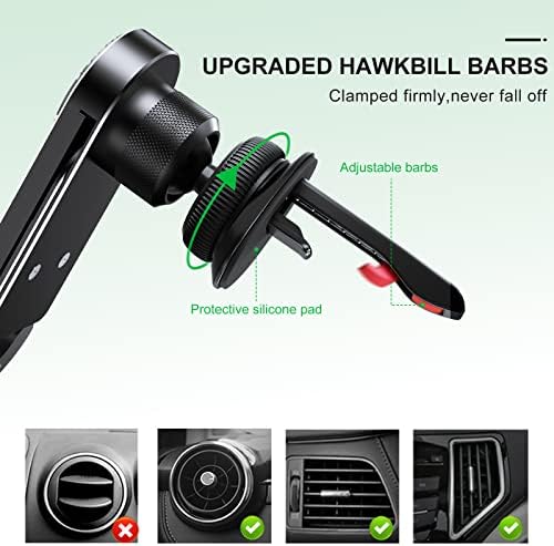 Z Fold 5 Car Mount with 2 Pack Hooks – Universal Vent Clip Holder for Samsung Galaxy Z Fold Series, i Phone 16 & Google Pixel Fold – Secure, Phone Case Friendly Design for Enhanced Stability and Convenience on the Road