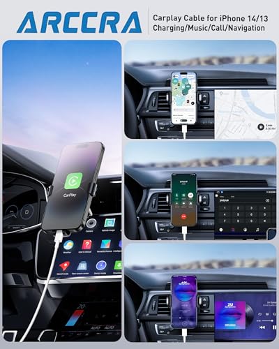 Ultimate Car i Phone Carplay Charging Cable – 2 Pack USB A to Lightning Cords for i Phone 14/13/12/11/Pro Max/XS/XR/X/8/7/6 Plus/SE & i Pad 9/8/7/6/5, Mini 5/4/3/2, Air 3/2 – Fast Charging, 3 FT White – Superior Compatibility & Performance for Road Trips and Daily Commutes