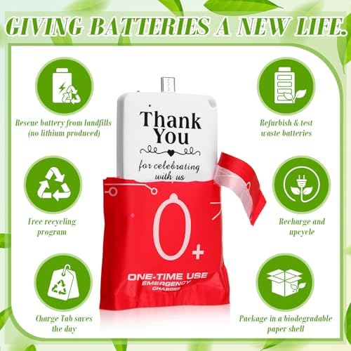 Wedding Emergency Portable Charger Set – 12 Pcs USB Type C Power Boosters | Essential Party Favors for Guests | Compact 500 m Ah Chargers for Outdoor Events, Camping, and Celebrations | Pre-Charged & Ready for Immediate Use | Thoughtful Gift for Staying Connected