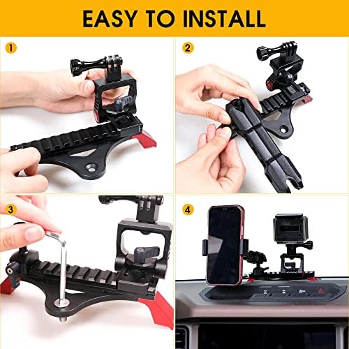 BESTAOO Premium Adjustable Dash Phone Mount for 2021-2025 Ford Bronco – Essential Driver-Side Cell Phone Holder for Effortless Navigation & Communication – Superior Stability with Universal Smartphone Compatibility
