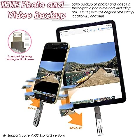 256 GB i Xflash USB Type C & Lightning Photo Backup Stick – Apple MFi Certified Storage Solution for i Phone & i Pad – Effortless Photo and File Transfer with High-Speed Performance – Ultimate Dual Compatibility for Travelers and Photographers