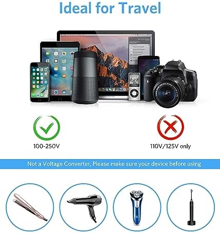 Ultimate BESTEK Type G Travel Power Adapter: 3 AC Outlets & 4 High-Speed USB Ports with 20 W PD for Rapid Charging – Ideal for Hassle-Free US to UK Travel, Compatible in Ireland, Scotland, and Hong Kong – 2.6 ft Flexible Cord for Enhanced Convenience and Multi-Device Power Solutions