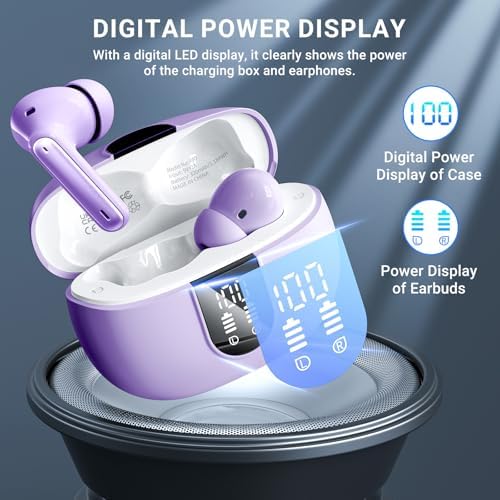 Elevate Your Audio Experience with Aoslen Wireless Earbuds – 2024 Hi-Fi Stereo Headphones Featuring 4 ENC Noise-Canceling Microphones, 42-Hour Playtime & Bluetooth 5.3 Connectivity – Perfect for Android & i OS Users, Sleek Design with LED Power Display for Ultimate Convenience