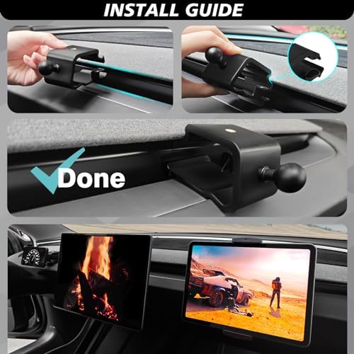 Tesla Model Y & Model 3 Mag Safe-Compatible Dashboard Phone Holder – 360° Adjustable Cradle for All Smartphones & Tablets – Secure 1/4 Screw Mount for Ultimate Safety and Accessibility – Essential EV Accessory for Hands-Free Navigation and Optimal Driving Experience