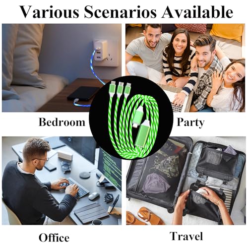 LED USB C Multi Charging Cable – 3-in-1 Fast Charging Solution with 3 A Power Delivery, 4 FT Length & Innovative LED Indicator for Type C, Micro USB & Apple Devices – Durable, Tangle-Free Design Perfect for Home, Office & Travel Use
