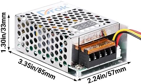 DROK 24 V Adjustable Power Supply – High-Efficiency AC to DC Converter for Reliable Power Delivery, 20 A 480 W Regulated Adapter Perfect for Computer Labs and Versatile Electronic Applications, Adjustable 5 V to 24 V Voltage Transformer for Enhanced Performance and Compatibility