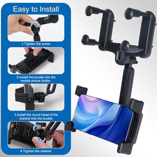 Transform Your Driving Experience with the 360° Rotatable Car Phone Mount – Innovative Rear View Mirror Holder for i Phone, i Pad, Samsung Z Fold & All Foldable Devices – Effortless Installation, Unmatched Stability, and Multifunctional Design for Ultimate Road Convenience