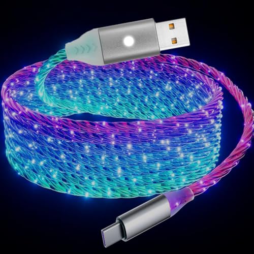 Illuminate Your Charging Experience with the 6.6 ft USB Type C Cable – Fast 66 W Power Delivery, RGB LED Indicator, and Universal Compatibility for Samsung Galaxy S21/S20/S10/S9/Note Series – Stylish Data Sync Cord for Enhanced Performance and Visual Appeal