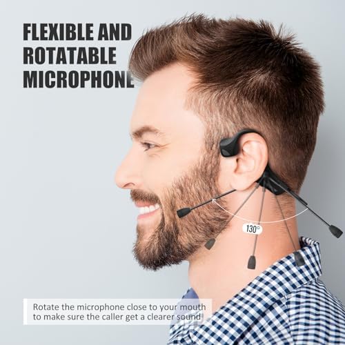 Next-Gen Bluetooth 5.0 Open Ear Wireless Headphones with Superior Noise-Cancelling Mic – IPX4 Waterproof Earbuds Perfect for Professionals and Active Lifestyles – Dual Device Pairing for Effortless Connectivity and Crystal-Clear Communication