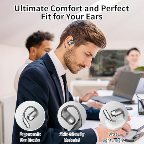 Unleash Your Workout Potential with Advanced Bluetooth 5.4 Open Ear Sport Headphones – Waterproof Wireless Earbuds Designed for Maximum Comfort, 50-Hour Battery Life, and Superior Audio Performance Perfect for Runners and Fitness Enthusiasts Looking for Unmatched Durability and Freedom!