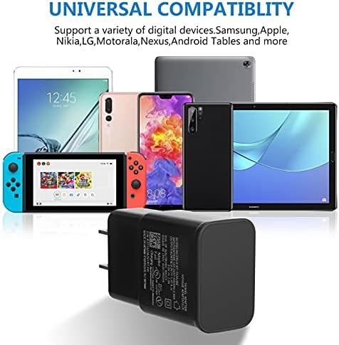2-Pack USB Wall Charger Adapter for Samsung Galaxy – Adaptive Fast Charging Block with Quick Charge Technology for S25, S24, S23, S22, S21, S20, A Series – Sleek Black Design for Enhanced Compatibility and Efficiency