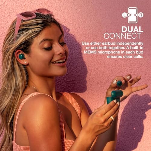 JLab Go Air Pop True Wireless Bluetooth Earbuds – Teal | IPX4 Sweat-Resistant for Active Lifestyles | Dual Connect Technology for Independent Listening | Bluetooth 5 for Effortless Pairing | Customizable Audio with 3 EQ Settings: Signature, Balanced, Bass Boost | Ultimate Comfort & Durability for On-the-Go Enthusiasts