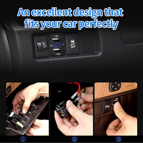 Levigo Dual Port USB Car Charger – 5 V 4.2 A Fast Charging Solution with LED Voltage Meter for Honda Vehicles – Compact 12/24 V Compatibility, Enhanced Safety Features, and Efficient Device Charging for Road Trips and Commutes