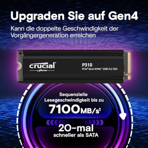 Elevate Your Gaming Experience with Crucial P310 500 GB NVMe M.2 SSD – Blazing Fast 6,600 MB/s Speeds, PCIe Gen4 Performance, and Acronis Backup Included for Ultimate Data Security – Ideal Internal Solid State Drive for Gamers and Creators