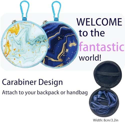 Vibrant Blueviolet Kids Earbuds 3.5 mm Two-Pack with Durable Carrying Case – Premium Wired School Headphones with Comfortable Small Ear Tips and Mini Carabiner for Effortless Portability – Ideal for Young Music Enthusiasts and Active Teens