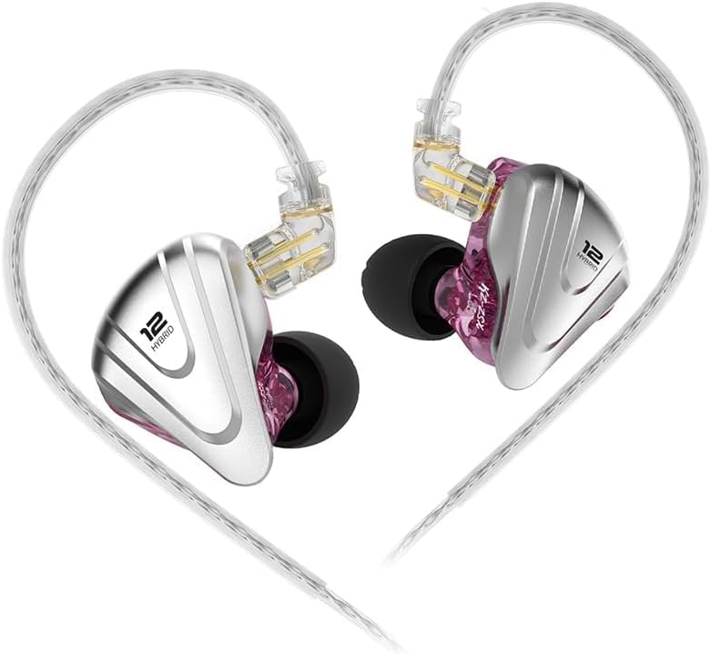 Kinboofi KZ ZSX Hybrid In-Ear Monitor Earbuds – Premium 5 Balanced Armature and 1 Dynamic Driver IEMs with Zinc Alloy Faceplate, Detachable 2-Pin Cable, and Ergonomic Design for Superior Comfort and Audio Clarity in Striking Purple Finish