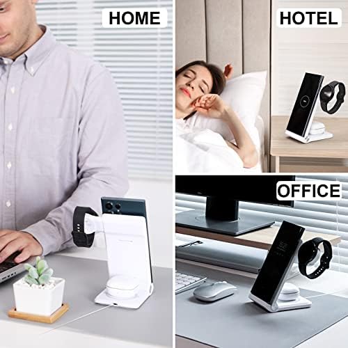 Nillkin 3-in-1 Wireless Charging Hub for Samsung Devices – Fast-Foldable Power Station for Galaxy S23/S22/S21, Galaxy Watch (5/4/3/Active 2), and Galaxy Buds – Ultimate Travel-Friendly Charger with Smart Safety Features and Efficient Power Management
